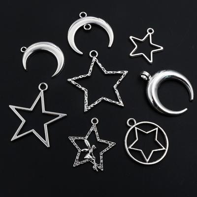 20 Stück Antik Versilbert Mond Stern Handgefertigt Anhänger Metall DIY Schmuckherstellung Zubehör Fundstücke Halskette Armband