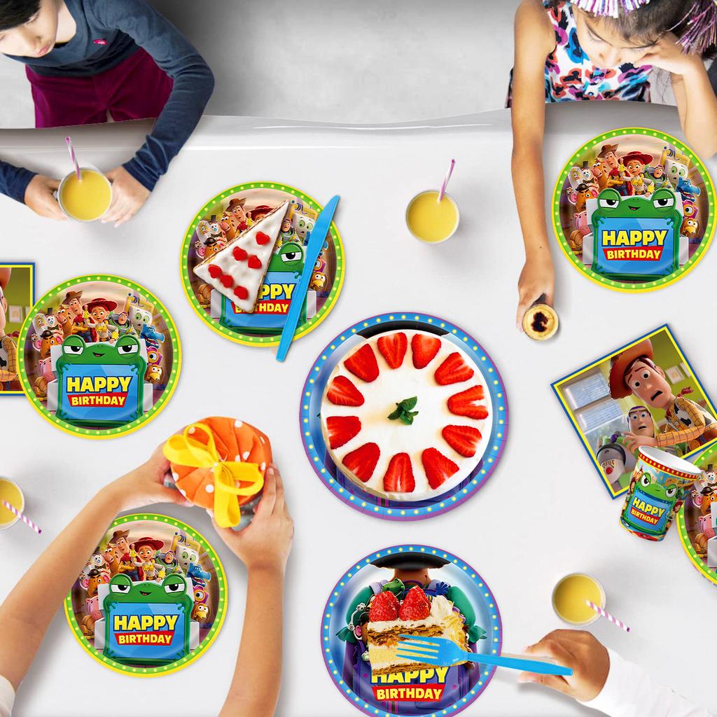 Toy Story Theme Kids Birthday Party Decorations Kit, Includes Banners, Balloons, Cupcake Toppers, Party Scene Supplies
