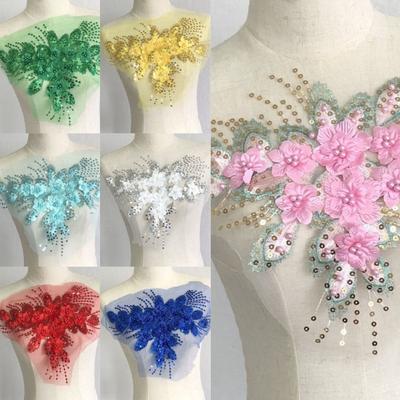 Perles Queue de Phénix Fleur Maille Fleur Broderie 3D Patchs Nouveaux Vêtements Coudre Patchs Vêtements