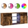 VidaXL TV Cabinet with LED Lights Smoked Oak 120x30x50 Cm, TV Stand, HiFi Cabinet, Entertainment Center, Media Unit, 815714