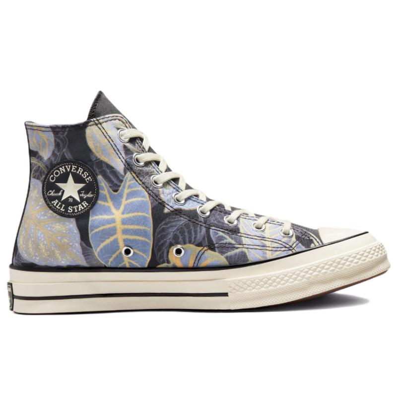 Converse 1970s Chuck Taylor All Star Casual Leaf Print High-Top Canvas Unisex Black Grey