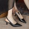 Off-white Pointed Head Shallow Mouth Girls Summer Empty Women Commuting Stiletto Sandals One-word High Heels