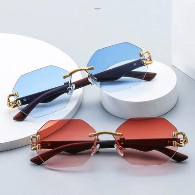 Metal Frameless Unisex Sunglasses Women Punk Eyewear Outdoor Sports Cycling Driving Shades Anti UV400 Protection