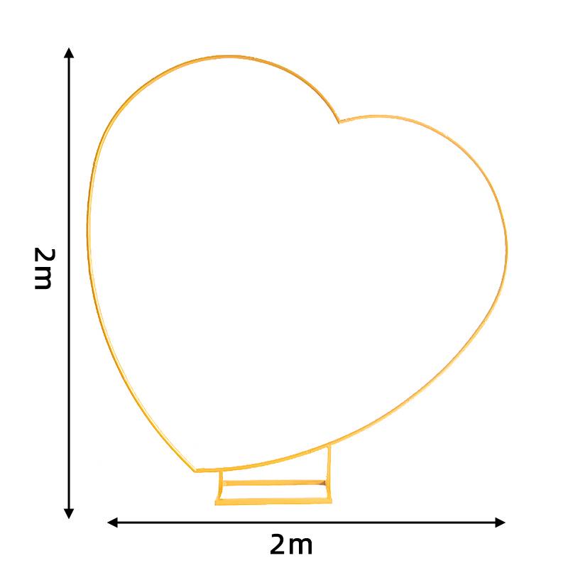7.2FT Herzförmiger Hintergrundständer für Hochzeiten & Partys - Schmiedeeisen Ballonbogen