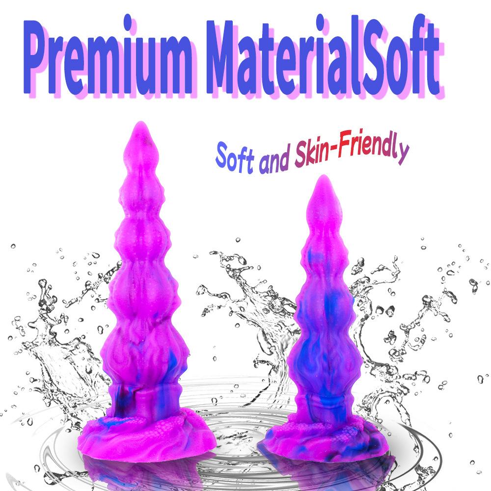 Liquid Silicone Butt Plug Set for Beginner & Advanced, Soft Flexible Realistic Anal Sex Toy for Men & Women