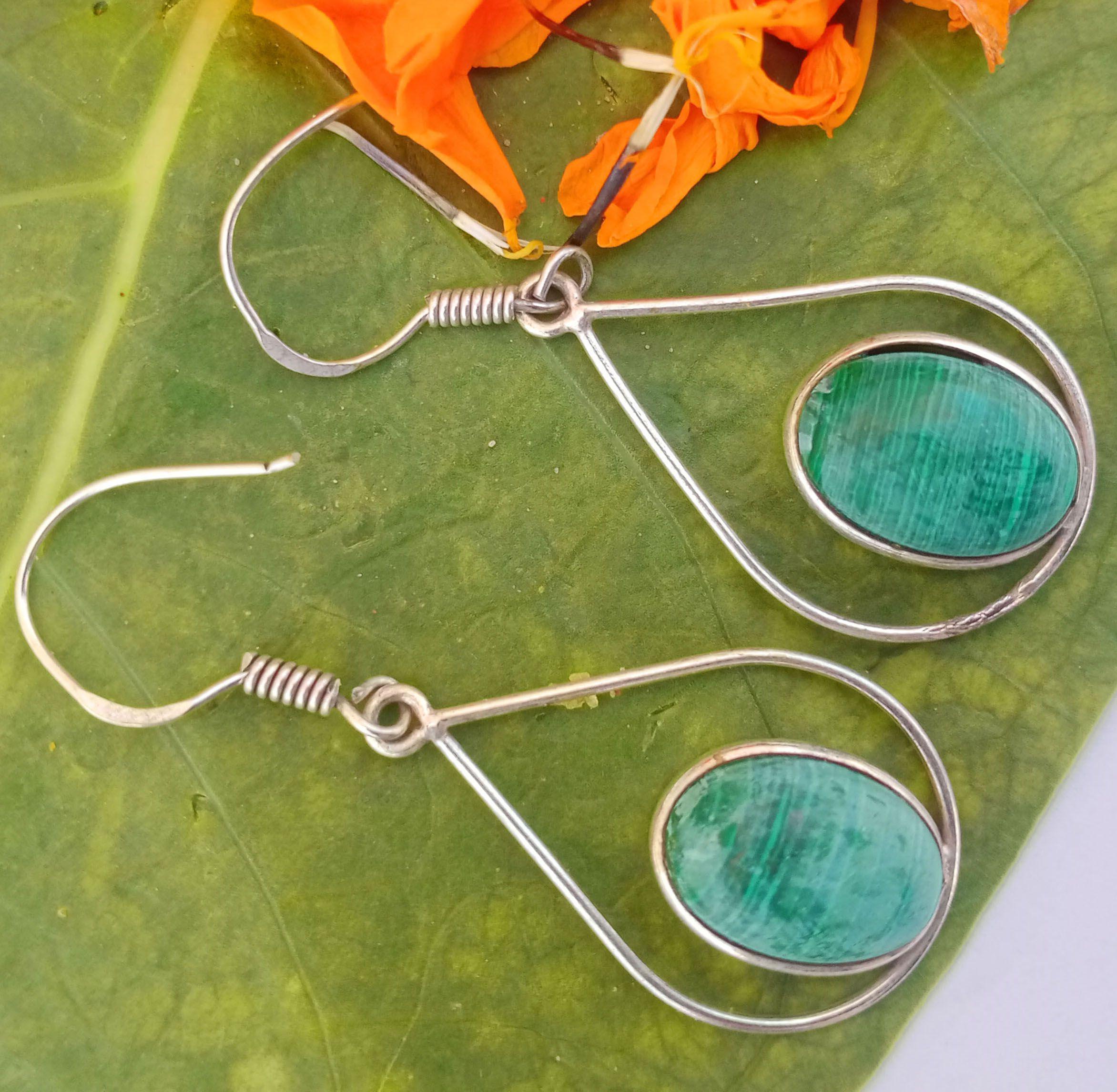 

Малахит Стерлинговое серебро 925 пробы с покрытием 1 шт Серьги chris-br105