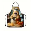 Waterproof Sleeveless Apron With Unique Print For Barbecuing And Creative Styling