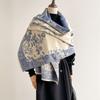 Women S Chinese Landscape Faux Cashmere Scarf Warm Versatile Shawl