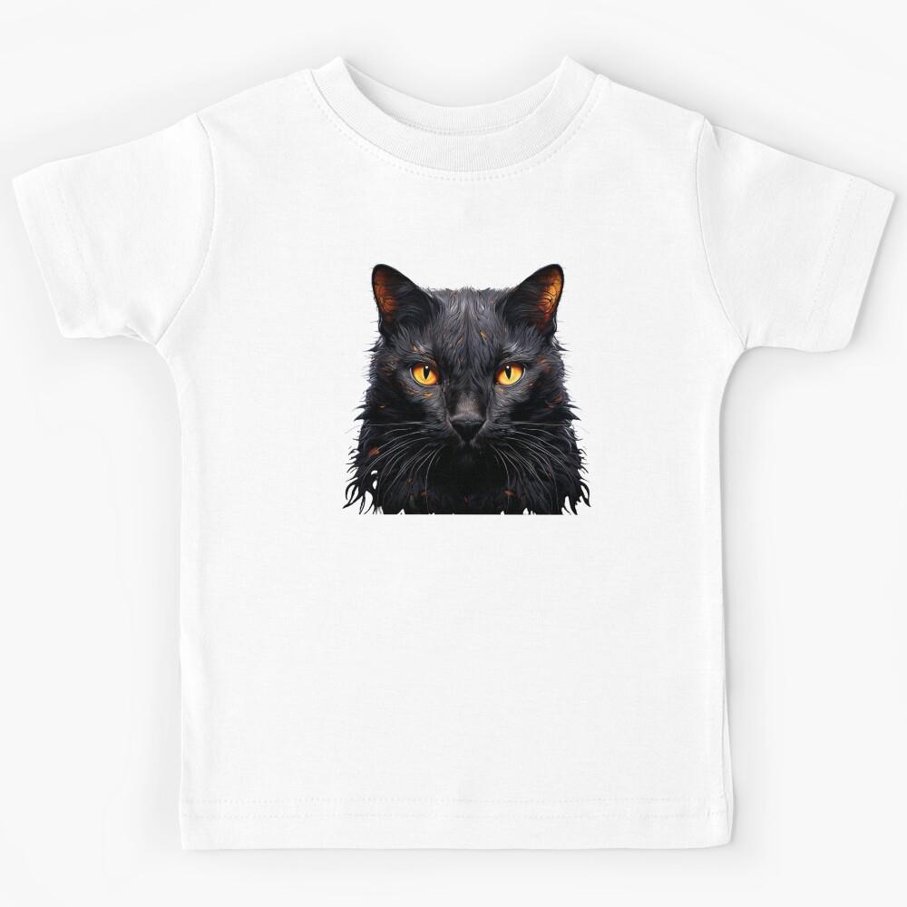Mysterious Black Cat Kids T-Shirt 170