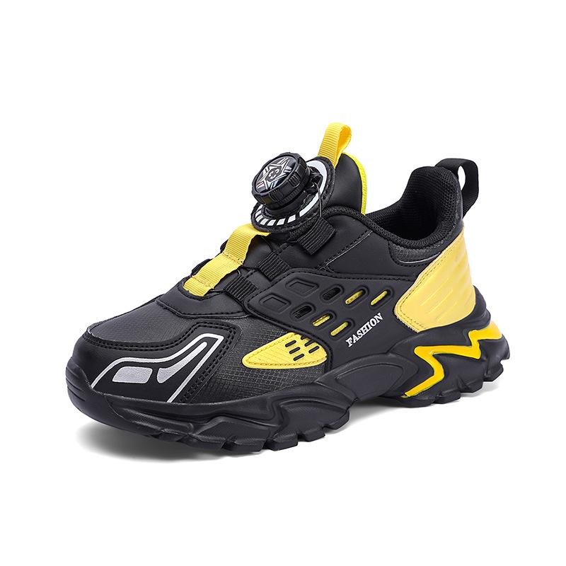 Boys  Waterproof Leather Sports Shoes with Rotating Button - Spring 2026 40