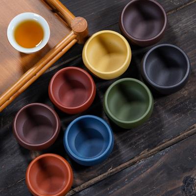 50ml Lila Ton Kung Fu Teetasse Haushalt Runde Mündung Teetassen Kleine Probierbecher Keramik Bunte Tassen Teezeremonie Zubehör