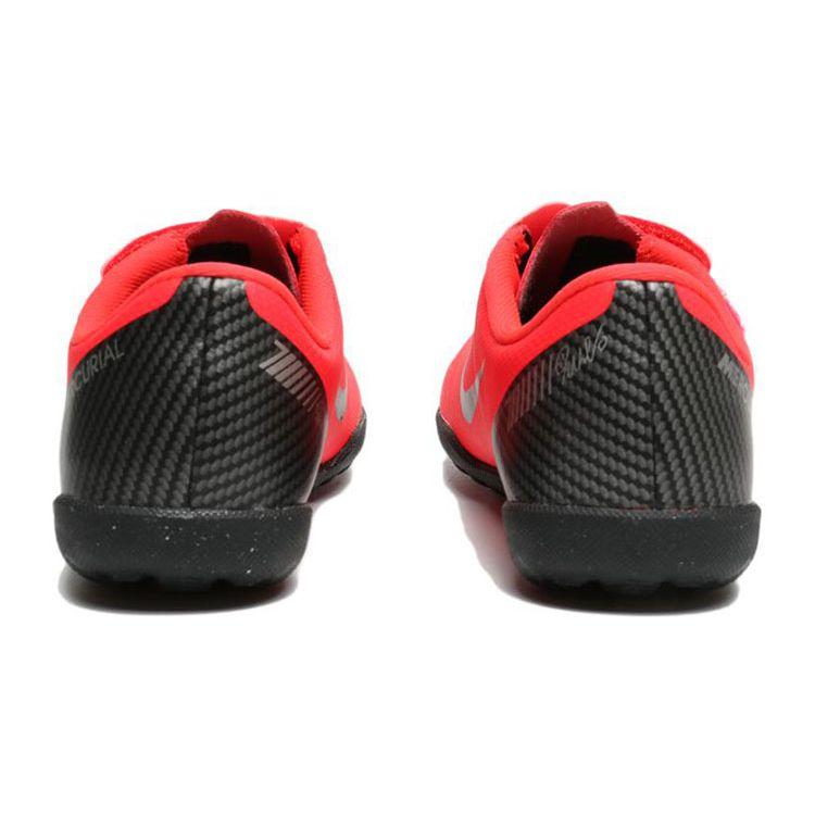 Nike Mercurial Vapor 12 Club CR7 TF Artificial Turf Non-Slip Low-Top Soccer Shoes Kids Soccer Shoes Red Black AJ3108-600