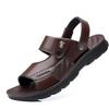 Men's Sandals Summer Leather Soft Bottom Non Slip Beach Shoes New Large Casual Trendy Outerwear Cool Slippers