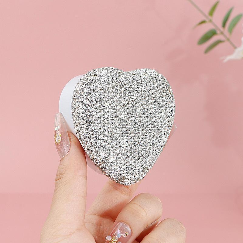 Sparkling Metal Tin Box Tinplate Jewelry Necklace Storage Case Heart-Shaped Empty Box Mini Candy Pill Organizer