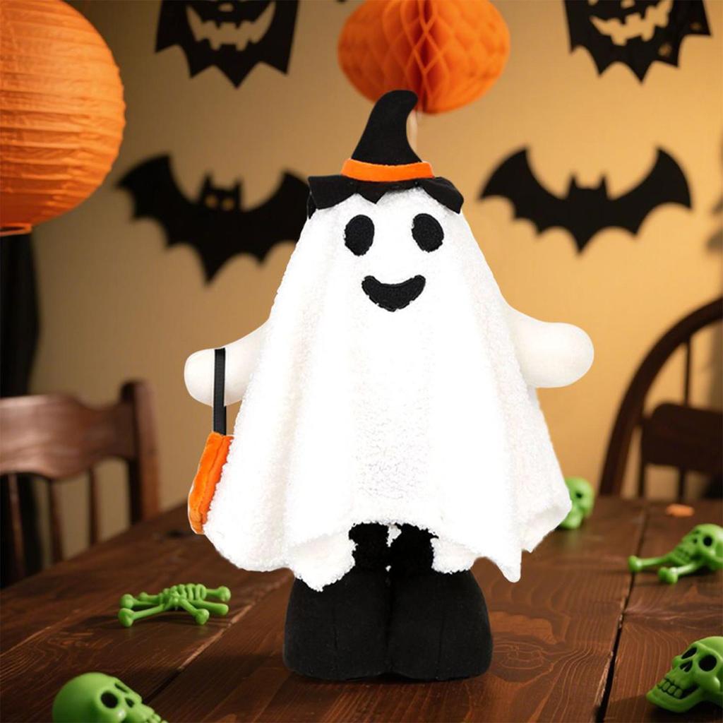 Halloween Stehender Geist Plüschtier Puppe Ornament 17,3 Zoll Ausziehbar Halloween Gruseliger Geist Plüschfigur Skulptur Dekor