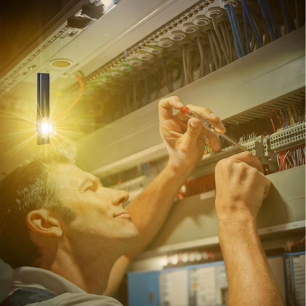 Flashlight Rechargeable Clip On Waterproof Light Handheld Flashlights With Magnetic Tail For Hiking Walking Outdoor Travel Car