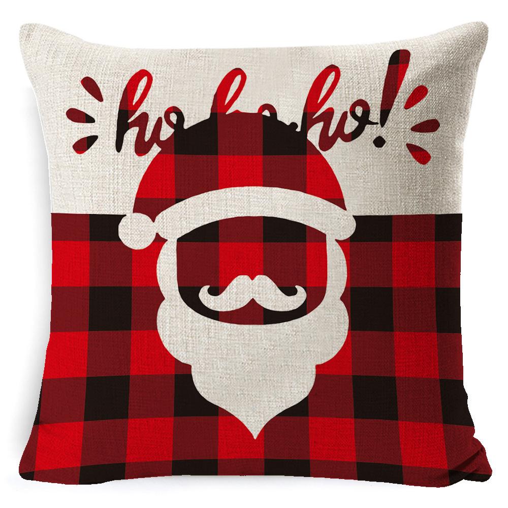 Christmas Linen Pillow Case Home Nap Lumbar Cushion Pillow Sofa Bedside Cushion Pillow Case