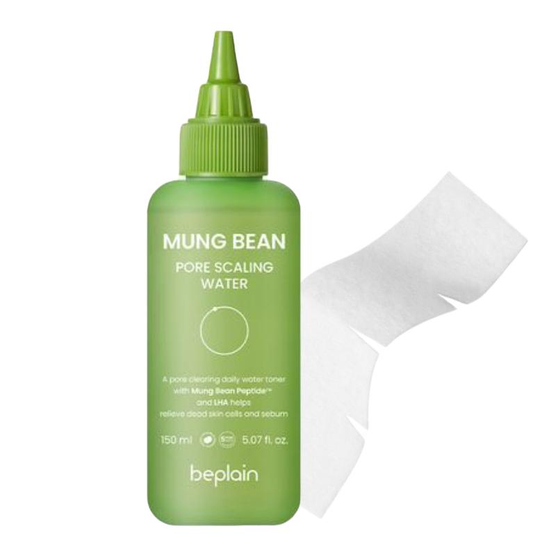 beplain Mung Bean Pore Scaling Water Gentle Exfoliating Toner 150ml + 40 Cotton Pads