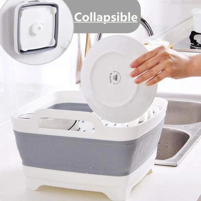 Folding Washing Basin Square Vegetable Washing Basin Vegetable Baske Kitchen Sink Storage Frame HighCapacity Household Organizer