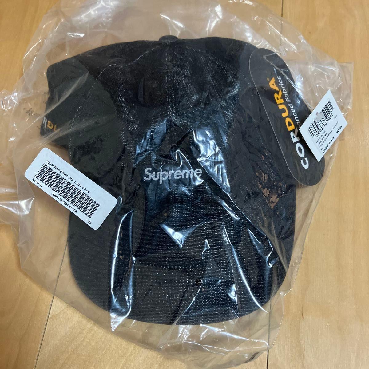 Б/у кепка Supreme CORDURA DENIM SMALL BOX 6-PAN ЧЕРНАЯ