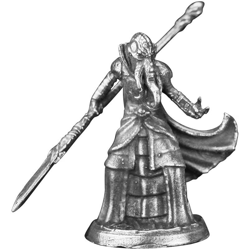 White Copper Illithid Soldier Miniature Tabletop Wargame RPG Battle Model Chess Piece Collection Decor Car Interior Decor