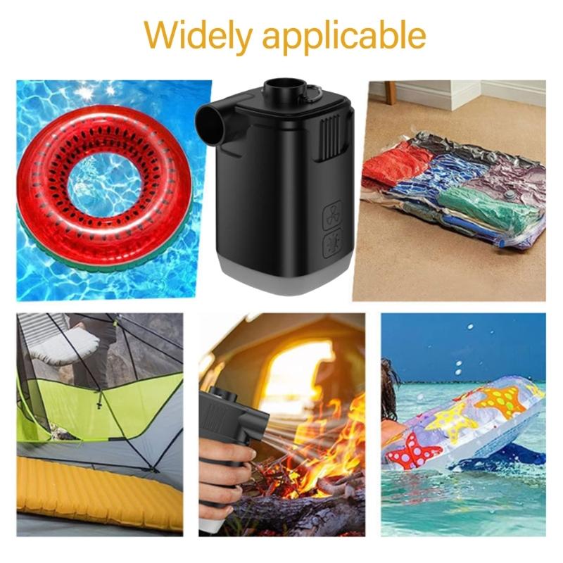 Tragbare kleine Luftmatratzenpumpe Elektrische Luftpumpe mit Campinglicht für Luftmatratze, Poolschwimmer Einfach zu bedienen
