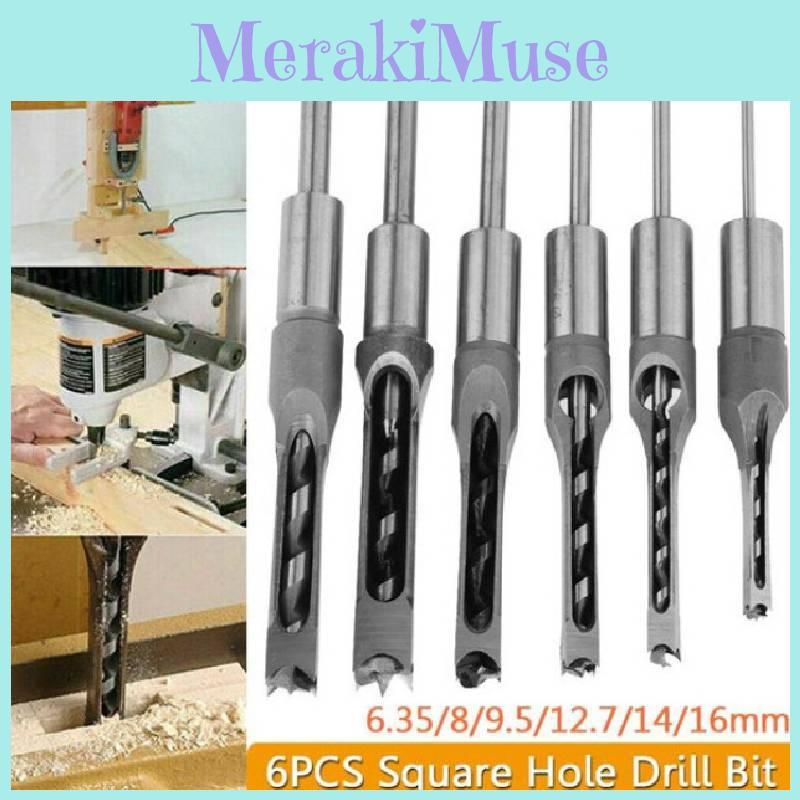 Premium 4-piece Square Hole Drill Set Durable Woodworking Mortise Bits