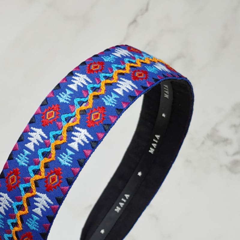 MAIA Stirnband mit geometrischem Muster - Blau