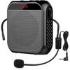 Amplificador de Voz Portátil Com Microfone de Fio Headset Alto-falante Recarregável (Preto)