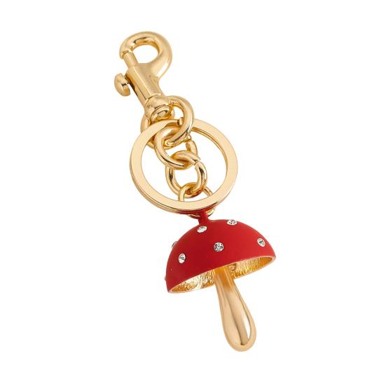 Keychain Mushroom Shape Fade-Resistant Alloy Keyring Backpack Key Holder Women Bags Cars Keys Decoration