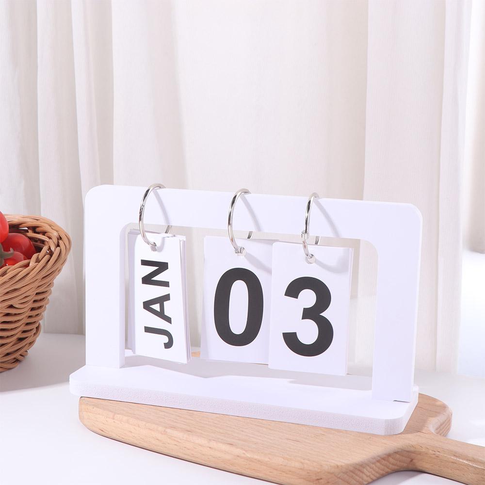 Nordic Style Wooden Calendar Solid Desktop Schedule Photography Props Daily Planner Office