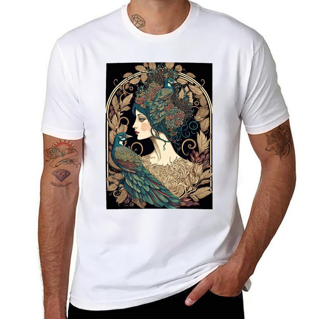 Art Nouveau Hera T-Shirt Man T Shirt Graphic Funny T Shirts Man T Shirts for Man Cotton T-Shirt