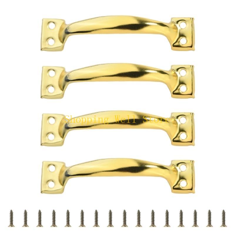 KX4B Set Of 4 Drawer Pulls for Kitchen Or Garage Cabinets Iron Barn Door Knob Handles