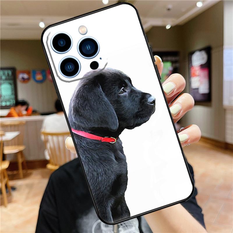 Black Labrador Dog Case For iPhone 17 16 15 14 13 12 11 Pro Max Mini Plus 16e 17 Air Bumper Cover Accessories