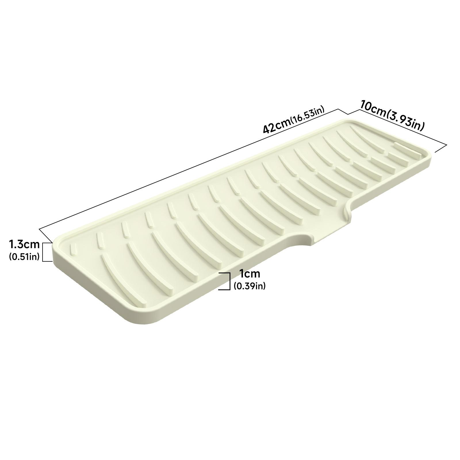 Silicone Kitchen Sink Organizer Tray, Sponge Holder,Countertop Protector, Bathroom Kitchen Sink Organizer Caddy with Drain Chute silicone