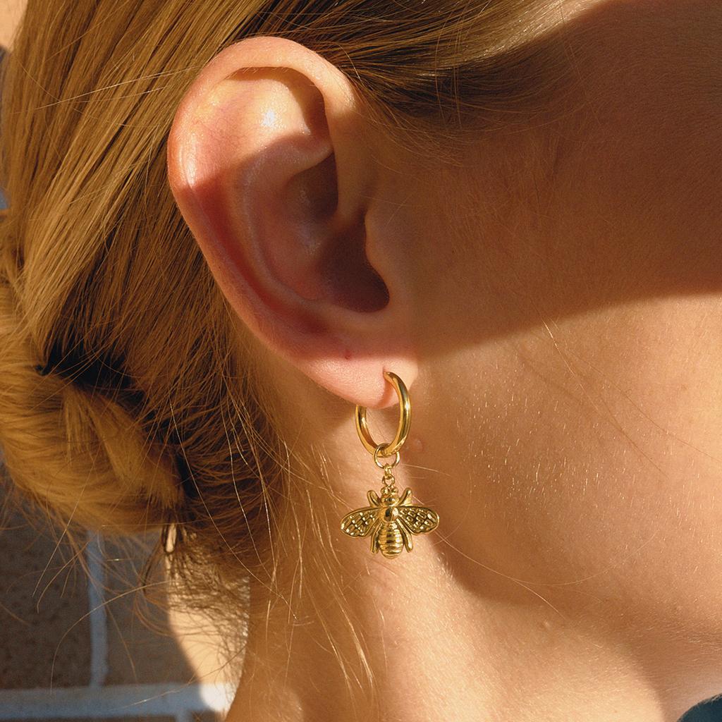 Yori Edelstahl Bienenanhänger Ohrstecker Hell Anti-Allergie Wasserdicht Charme Textur Hohe Qualität Schmuck