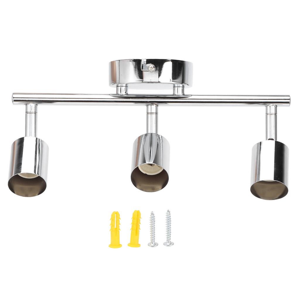 3 LED Track Light Base Adjustable Flexibly Rotatable 3 Way Ceiling Spotlight Base for Bedroom Dining Living Room Mall