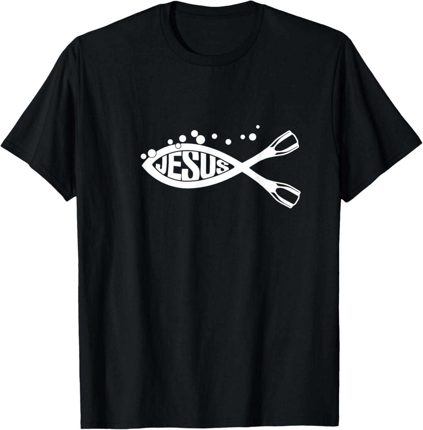 Christian Scuba Diving Jesus Dive Fish Faith Diver God Gifts T-Shirt S