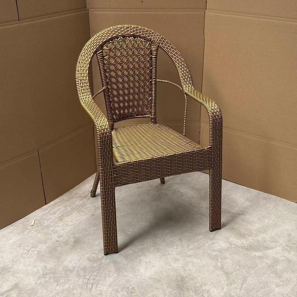 Ergonomic Rattan High-Back Chair for Elderly - Comfortable and Anti-Fall Design for Long Sittings, Perfect for Balcony and Outdoor Leisure.