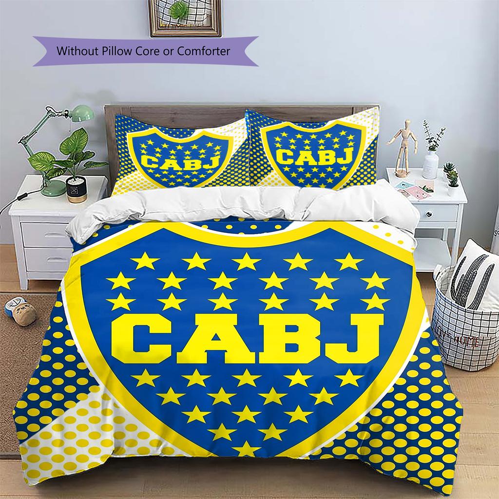 Boca Juniors Pattern Bedding Quilt Set Home Decoration Gift (1 * duvet cover + 2 * pillowcase without core)