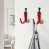 Chili Design Wall Hook For Organizing Keys And Clothing Strong Zinc Alloy Construction Easy To Install Hanger