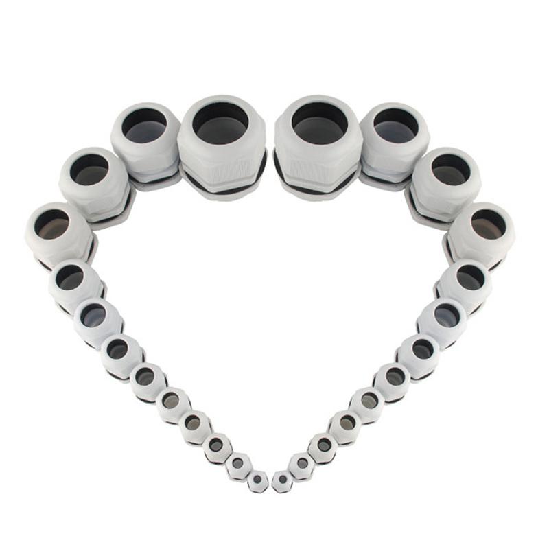 Waterproof Cable Gland Plastic Cable Entry IP68 PG7 For 3-6.5mm PG9 PG11 PG13.5 PG16 PG19/21 White Black Nylon Plastic Connector