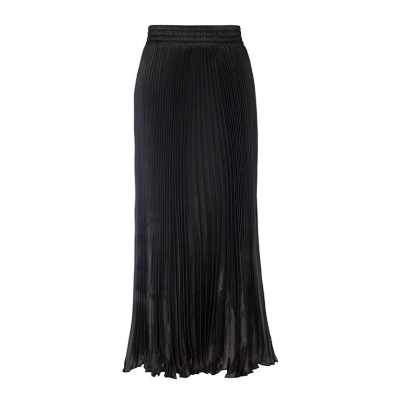 Solid Color Elastic Waist Bag Hip Skirt Pure Color Elastic Waist