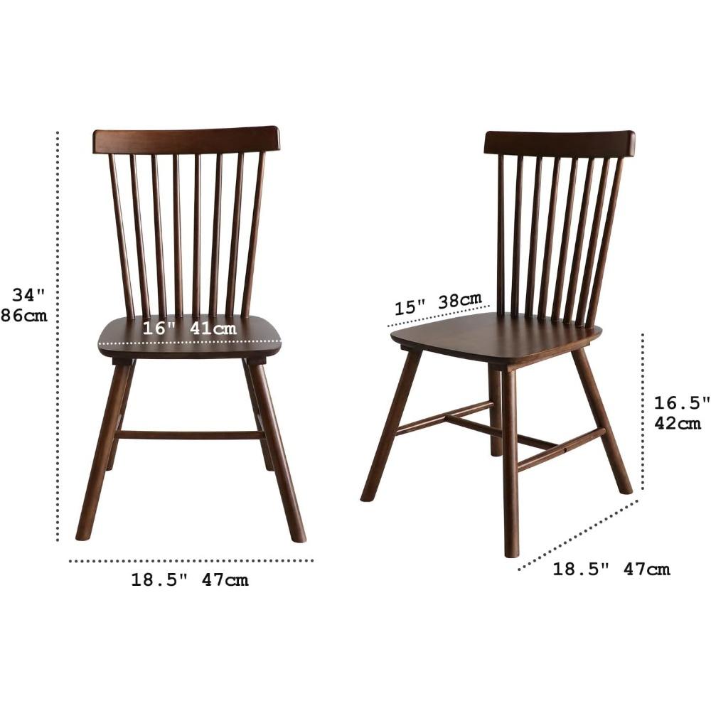 For Dining Chairs Set of 4, Windsor Chair Farmhouse Spindle Back Wood Dining Room Chairs, Solid Wooden Kitchen Chair for Living