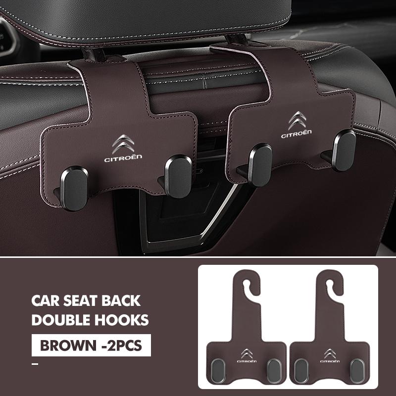OCDK9 Car Rear Seat Double Head Storage Hook Headrest Hanger Clip For Citroen Jumper Celysee Cactus Picasso Aircross Saxo Grand