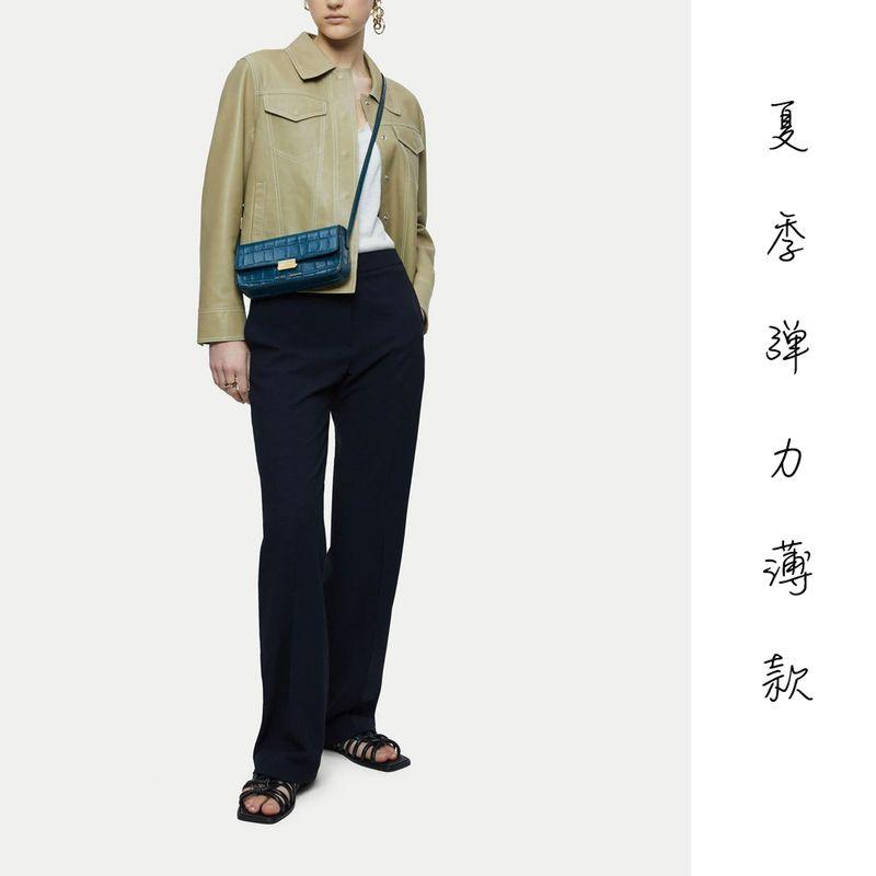 

Special Offer Rewards Elastic Waist High Waist Spring and Summer Thin Loose Drooping Big Straight-Leg Black Pants Work C product NOW thin wide leg pants X3 UK8