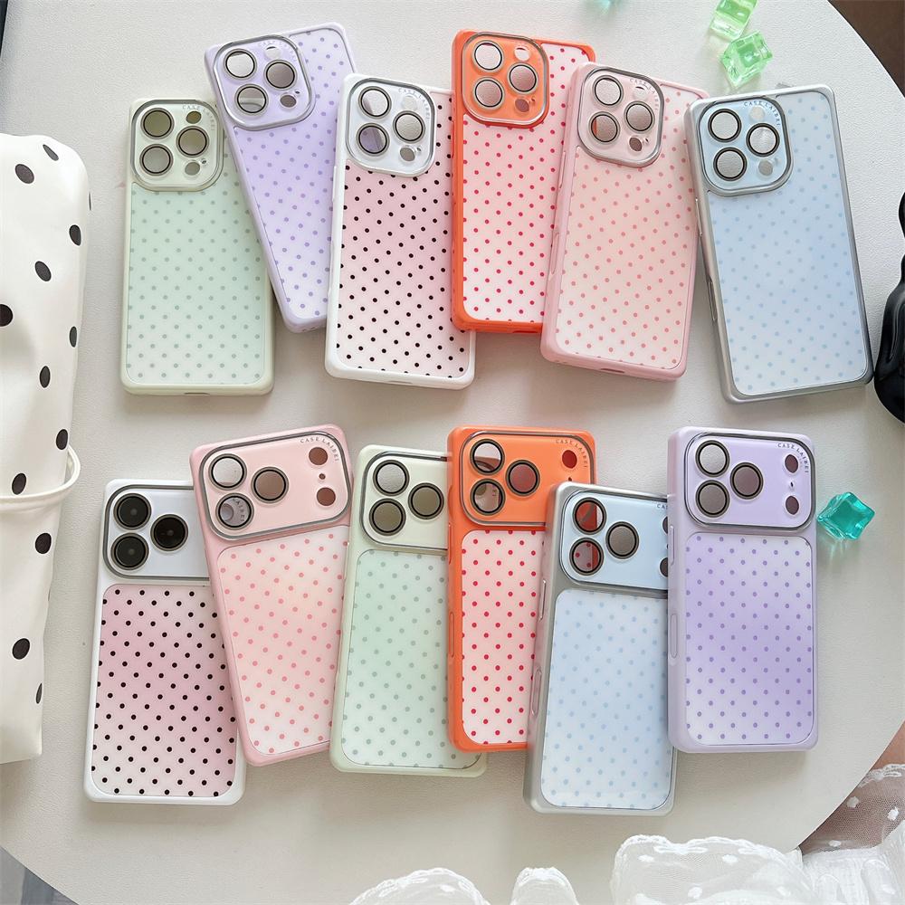 INS Cute Fashion Beautiful Polka Dot Phone Case For Apple iPhone 17 16 15 14 Pro Max 13 Camera Lens Protection Shockproof Cover
