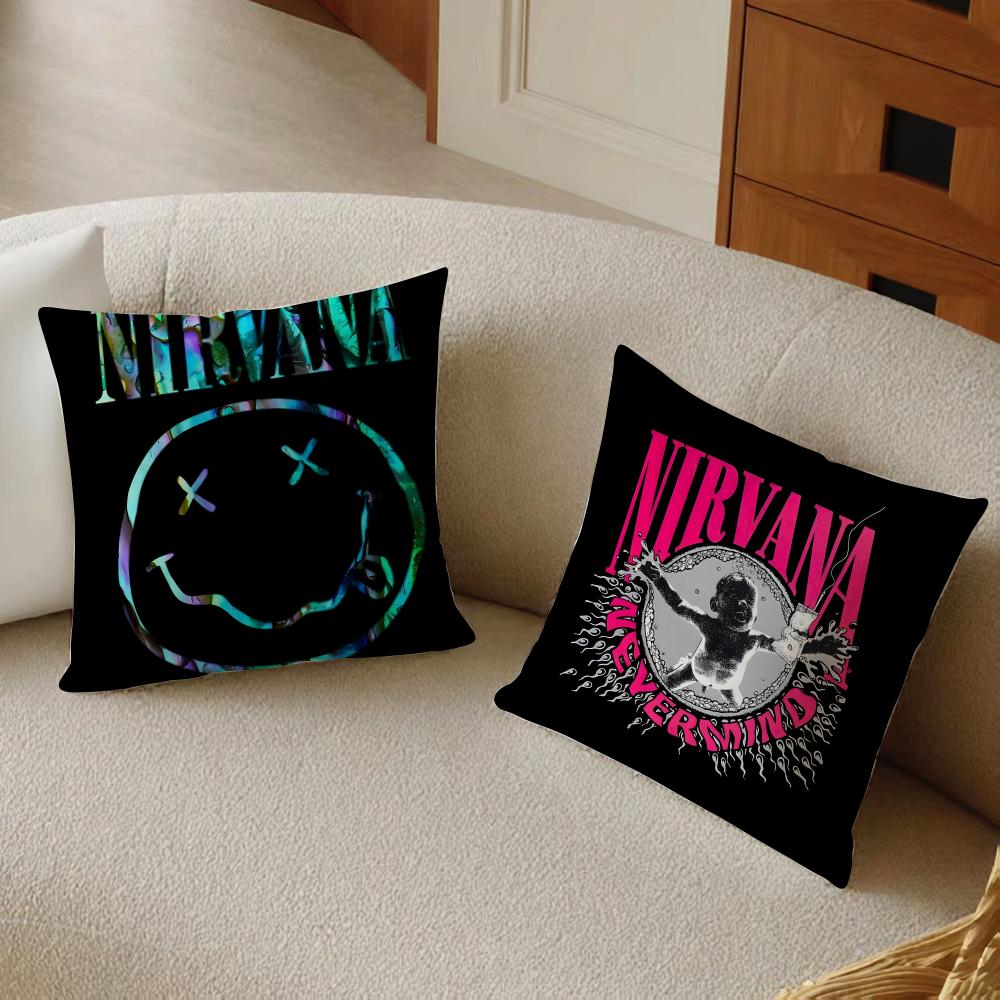 Band Grunge N-Nirvana Cushion Cover Pillowcase Anti-Dustmite Living Room Sofa Decor Cushion Room