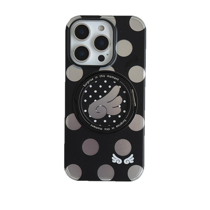 Stylish Polka Dot Rotating Stand Case for iPhone 17 Pro Max and Apple 16