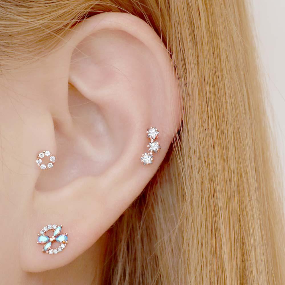[1+1] 14K Gold-Filled Pin Circle Fly Piercing (Single Side Sold)